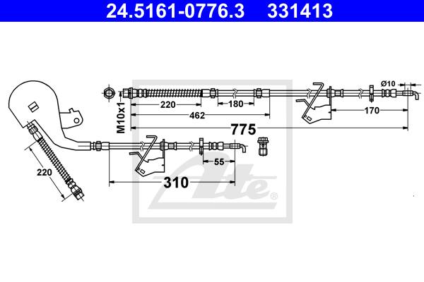 ATE 24.5161-0776.3 Flessibile del freno