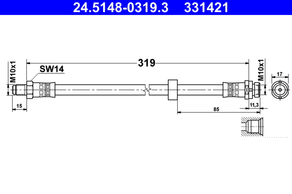 ATE 24.5148-0319.3 Bremsschlauch