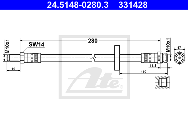 ATE 24.5148-0280.3 Brzdová...