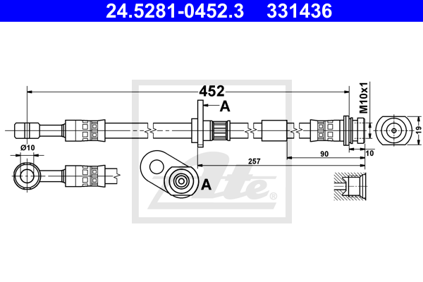 ATE 24.5281-0452.3 Flessibile del freno