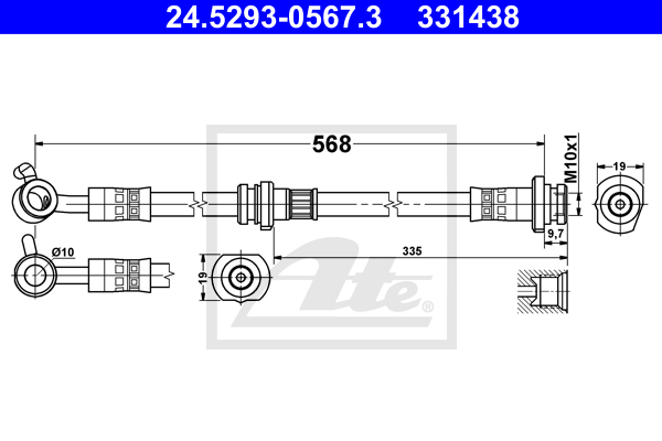 ATE 24.5293-0567.3 Flessibile del freno-Flessibile del freno-Ricambi Euro