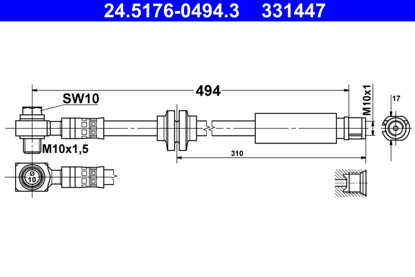 ATE 24.5176-0494.3 Bremsschlauch