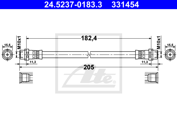 ATE 24.5237-0183.3 Flessibile del freno