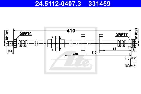 ATE 24.5112-0407.3 Flessibile del freno-Flessibile del freno-Ricambi Euro