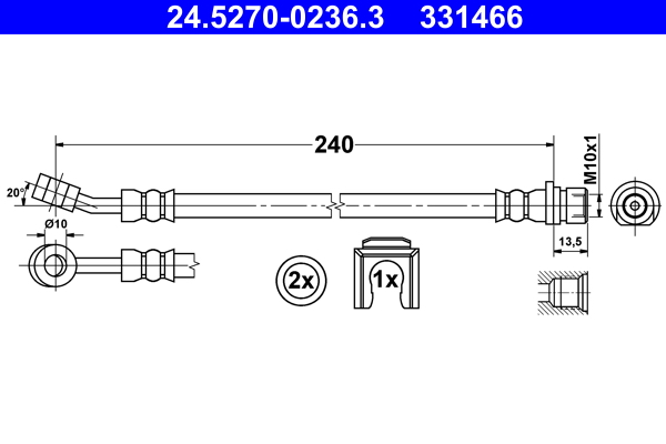 ATE 24.5270-0236.3 Bremsschlauch
