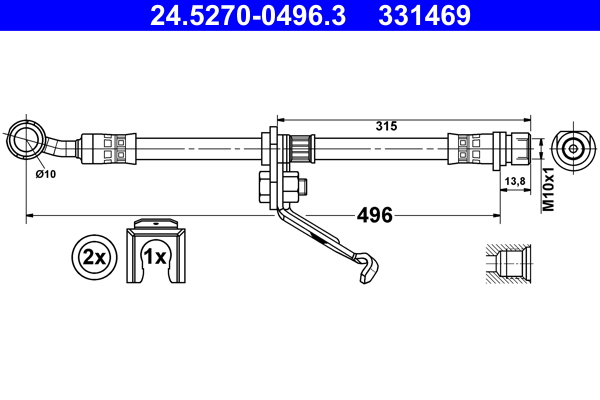 ATE 24.5270-0496.3 Bremsschlauch