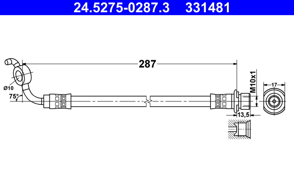 ATE 24.5275-0287.3 Bremsschlauch