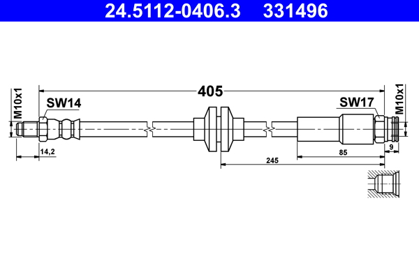 ATE 24.5112-0406.3 Bremsschlauch