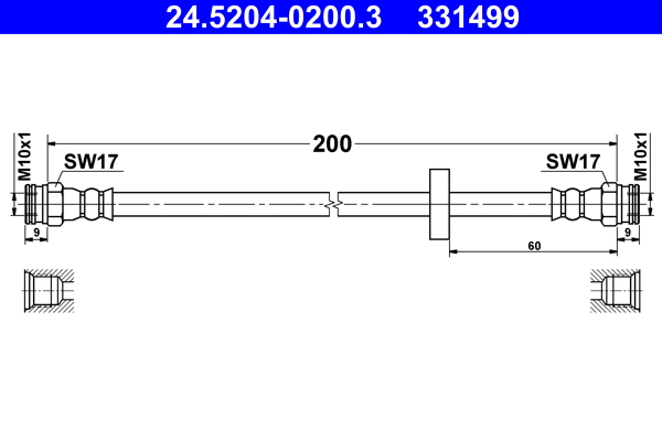 ATE 24.5204-0200.3 Bremsschlauch