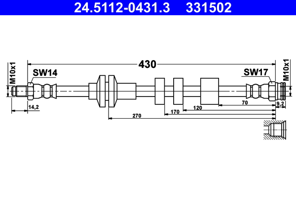 ATE 24.5112-0431.3 Bremsschlauch