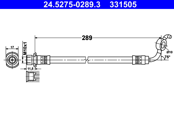 ATE 24.5275-0289.3 Bremsschlauch