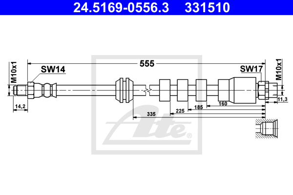 ATE 24.5169-0556.3 Flessibile del freno-Flessibile del freno-Ricambi Euro