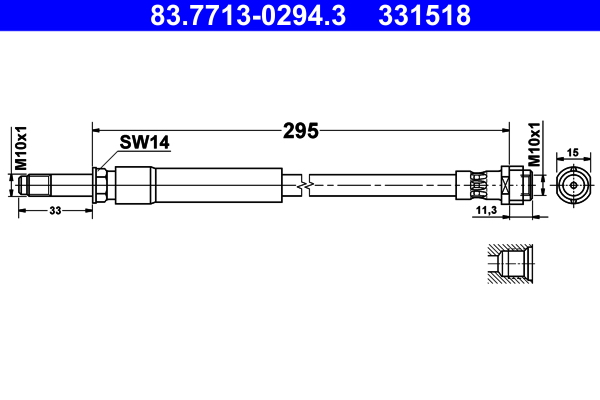 ATE 83.7713-0294.3 Bremsschlauch