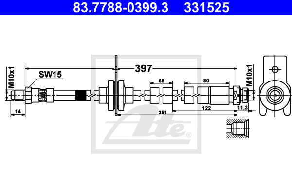 ATE 83.7788-0399.3 Flessibile del freno-Flessibile del freno-Ricambi Euro