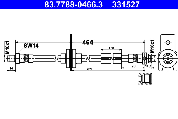 ATE 83.7788-0466.3 Bremsschlauch