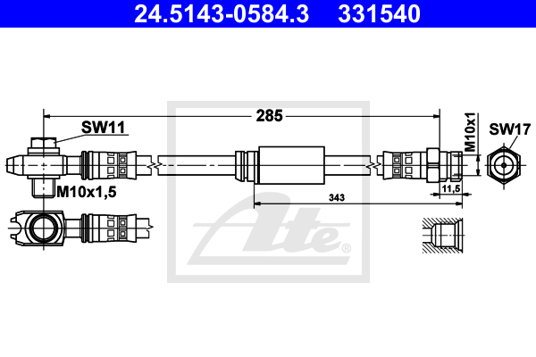 ATE 24.5143-0584.3 fékcső