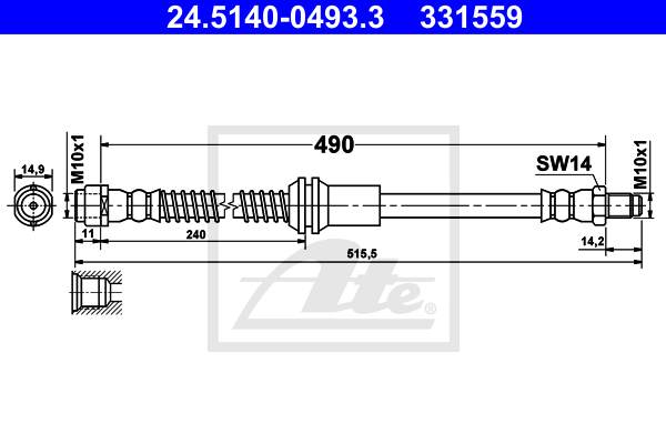 ATE 24.5140-0493.3 fékcső