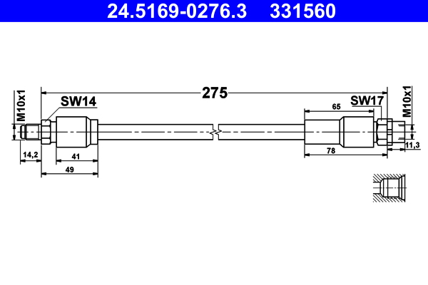 ATE 24.5169-0276.3 Bremsschlauch