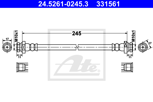 ATE 24.5261-0245.3 Flessibile del freno