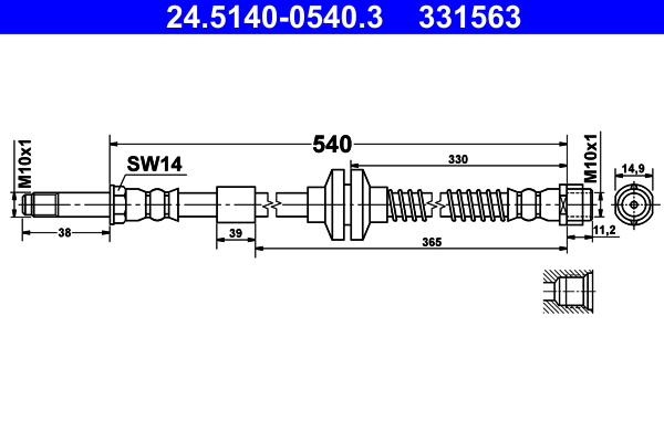 ATE 24.5140-0540.3 Bremsschlauch