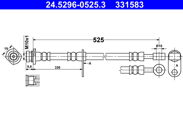 ATE 24.5296-0525.3 Bremsschlauch