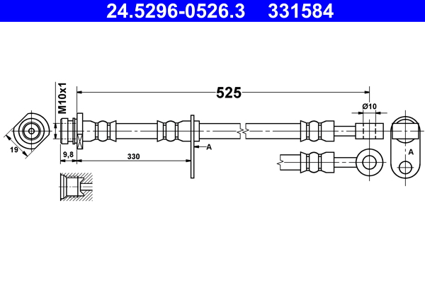 ATE 24.5296-0526.3 Bremsschlauch