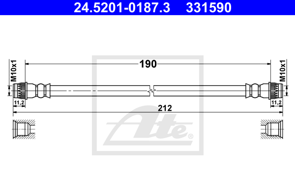 ATE 24.5201-0187.3 Flessibile del freno