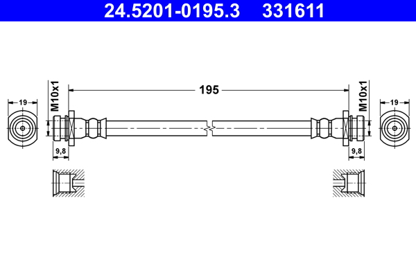 ATE 24.5201-0195.3 Bremsschlauch