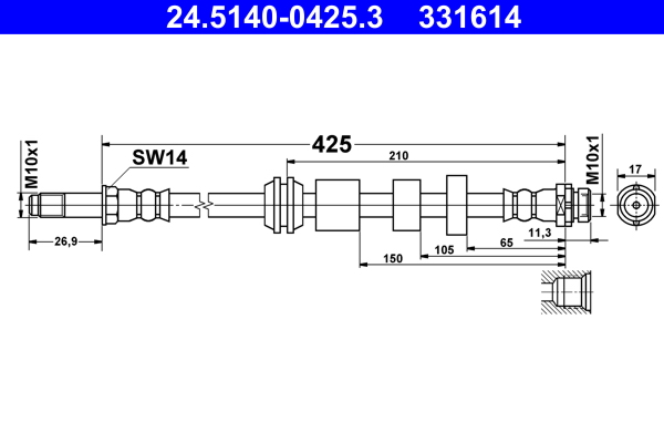 ATE 24.5140-0425.3 Bremsschlauch