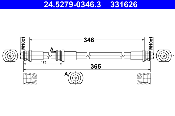 ATE 24.5279-0346.3 Bremsschlauch