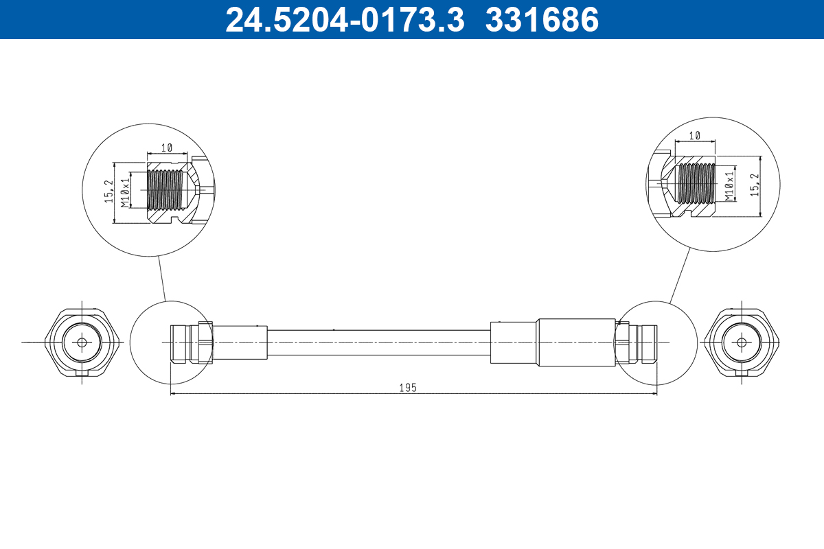 ATE 24.5204-0173.3 Bremsschlauch