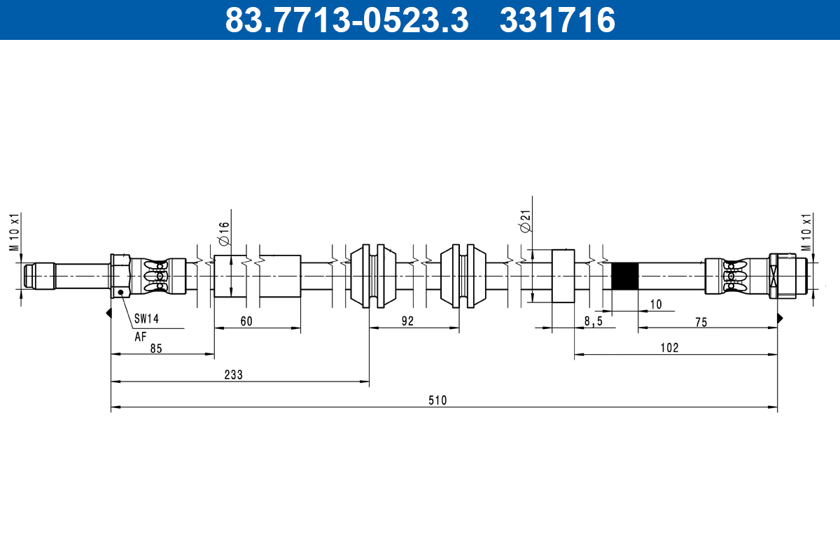 ATE 83.7713-0523.3 Bremsschlauch