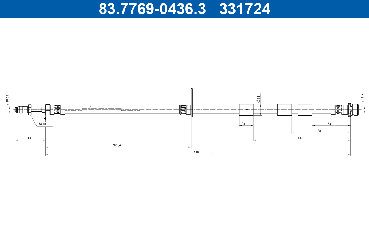 ATE 83.7769-0436.3 Brake Hose