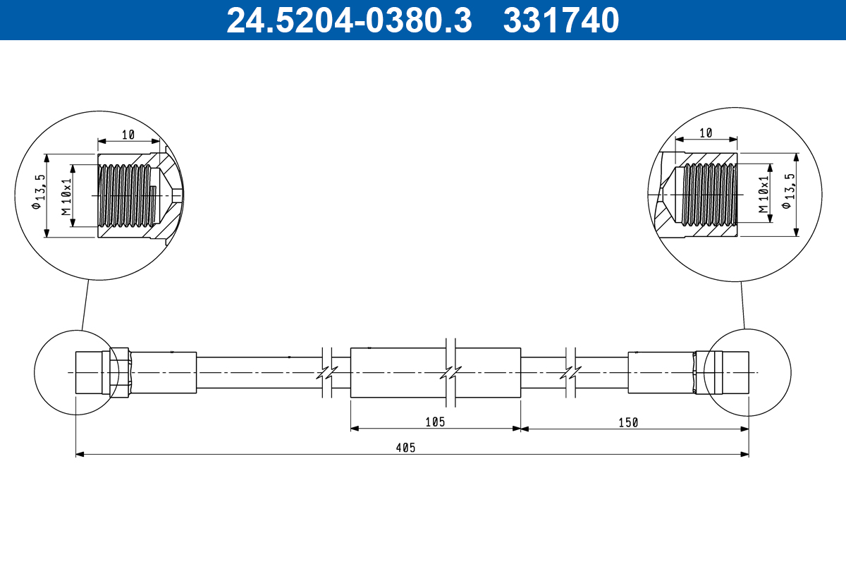 ATE 24.5204-0380.3 Bremsschlauch