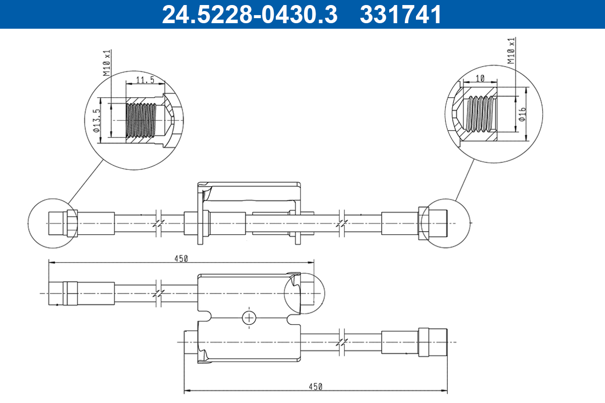 ATE 24.5228-0430.3 Bremsschlauch