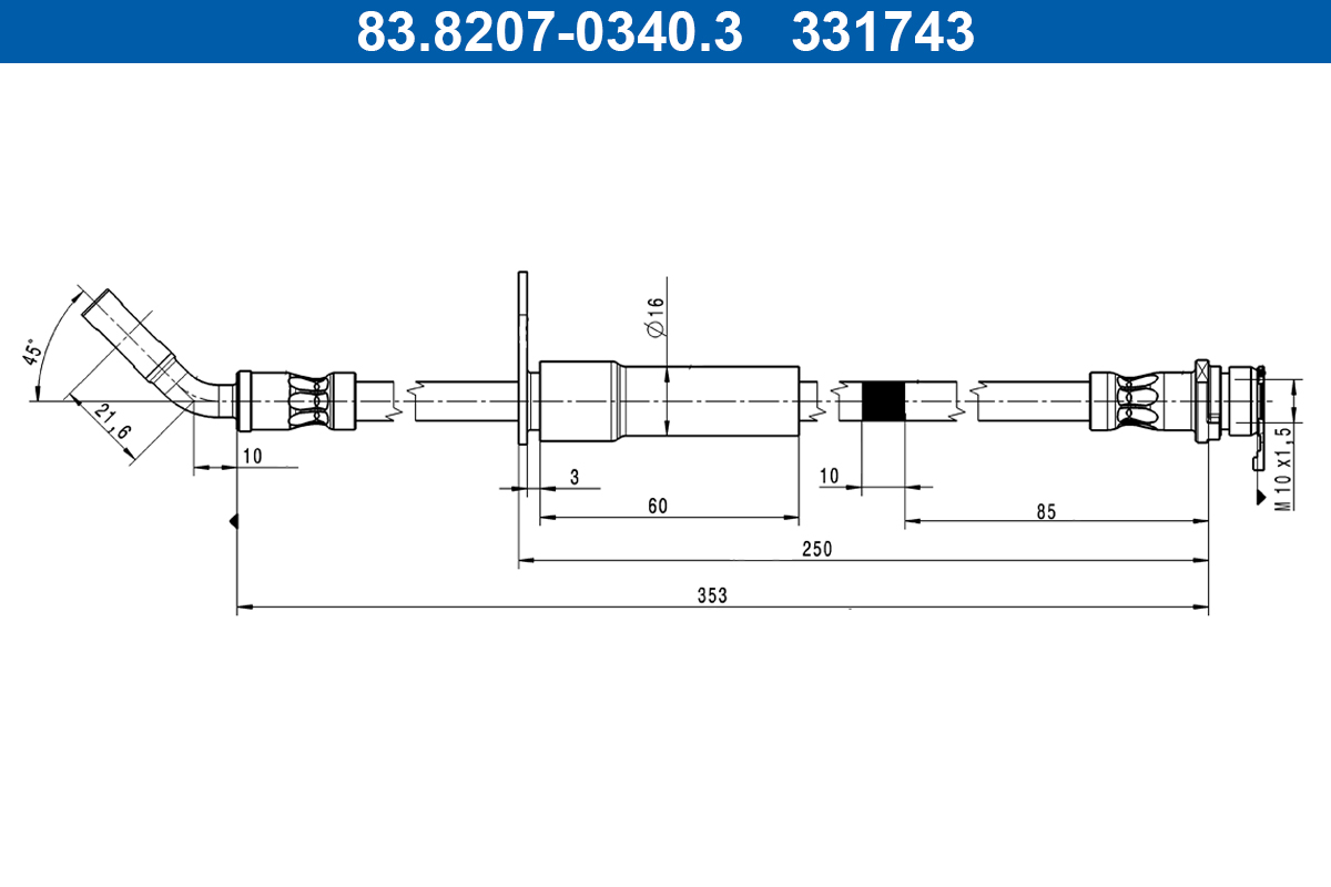 ATE 83.8207-0340.3 Brake Hose
