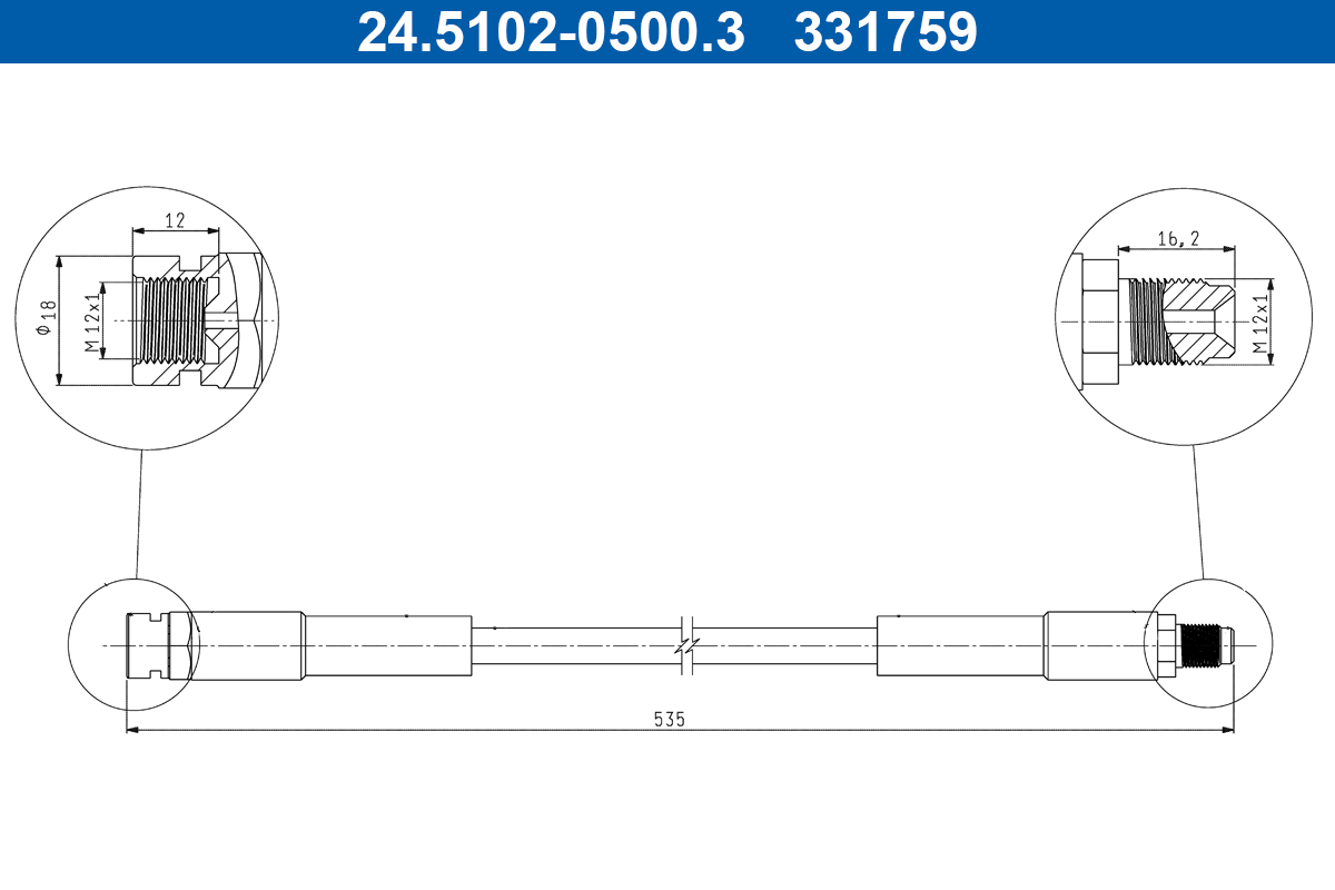 ATE 24.5102-0500.3 Bremsschlauch