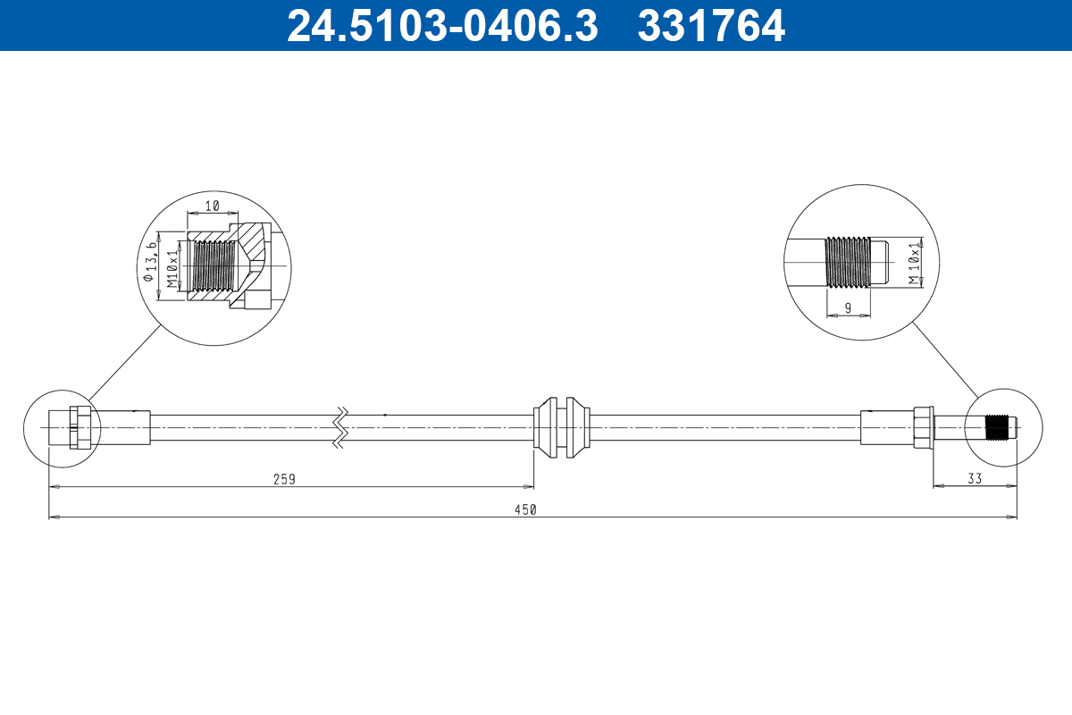 ATE 24.5103-0406.3 Bremsschlauch