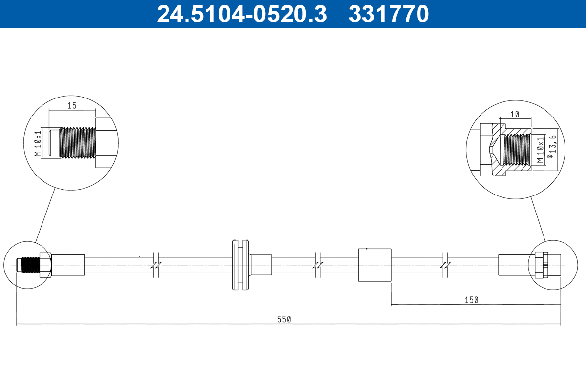 ATE 24.5104-0520.3 Bremsschlauch
