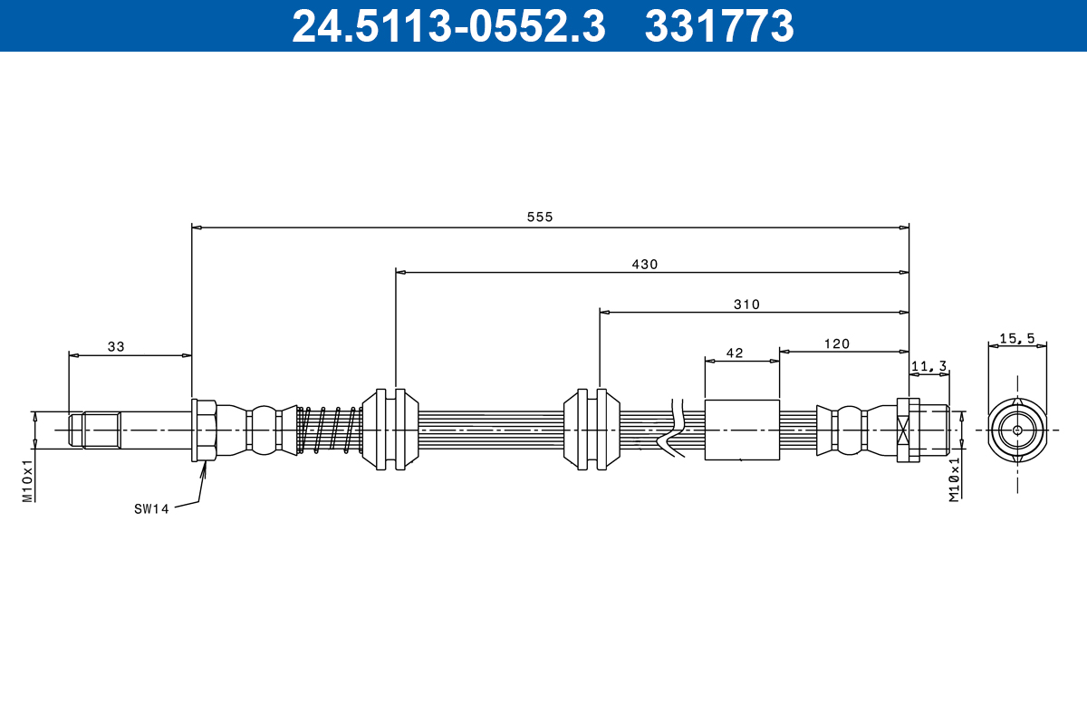 ATE 24.5113-0552.3 Bremsschlauch