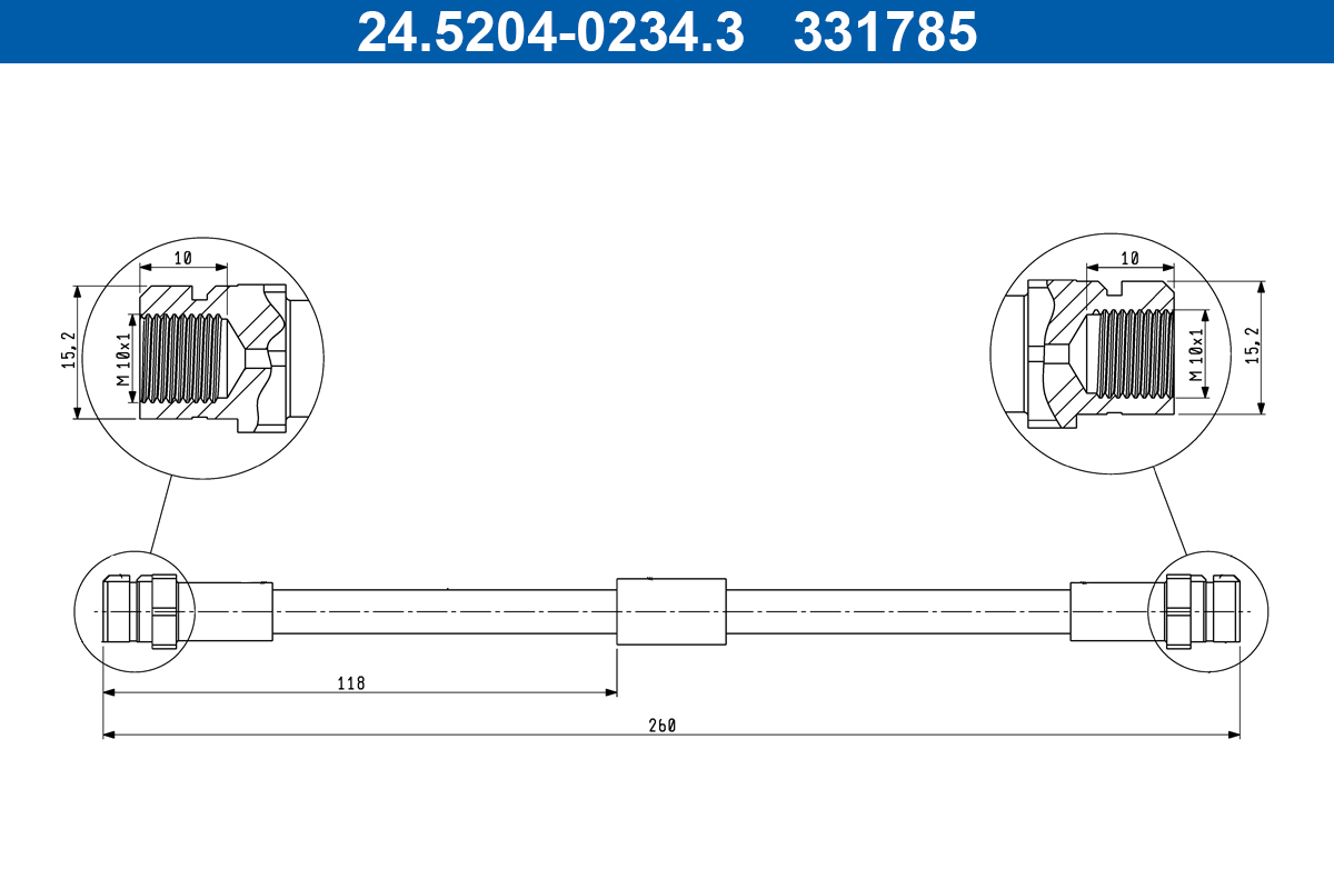 ATE 24.5204-0234.3 Bremsschlauch