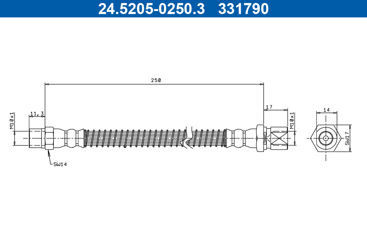ATE 24.5205-0250.3 Bremsschlauch