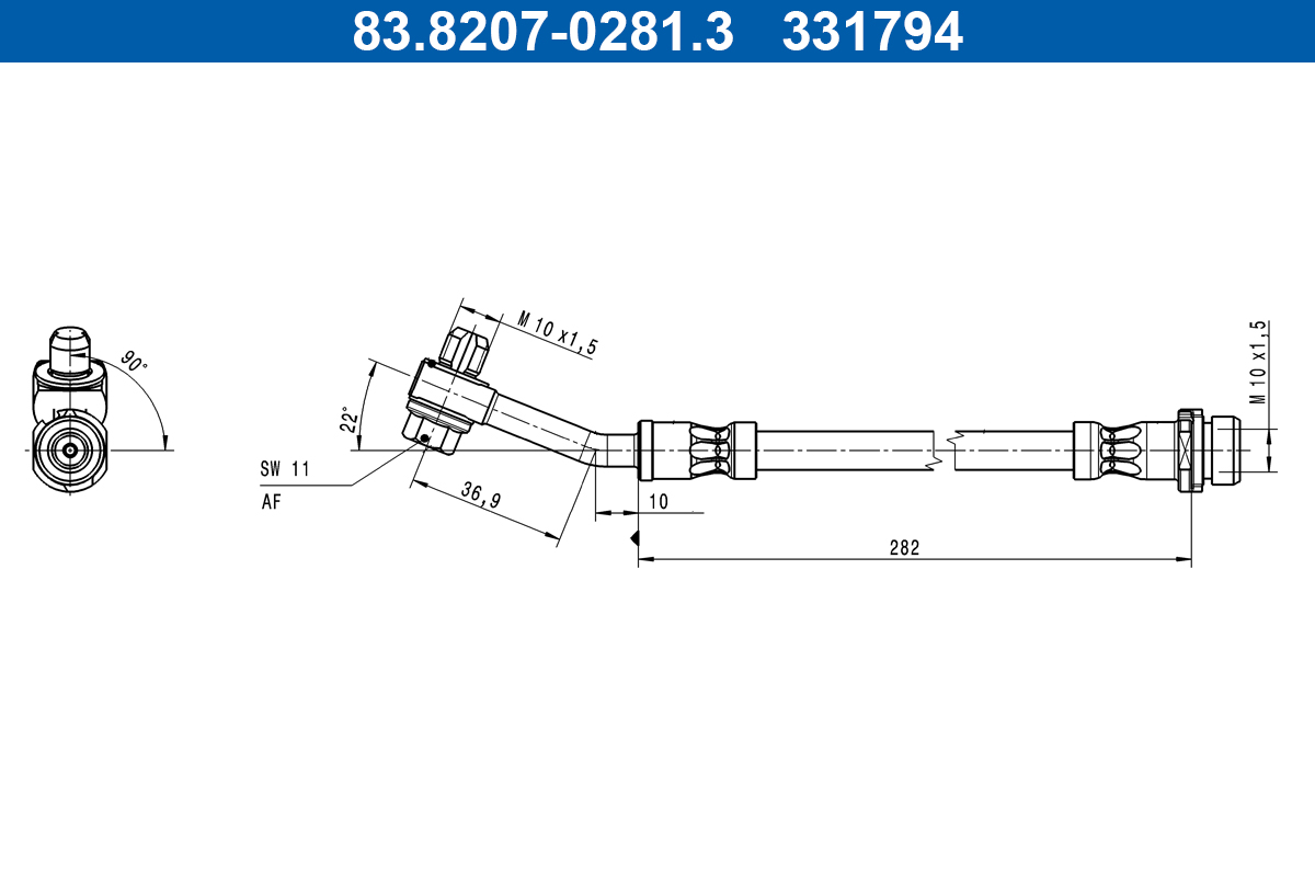 ATE 83.8207-0281.3 Bremsschlauch