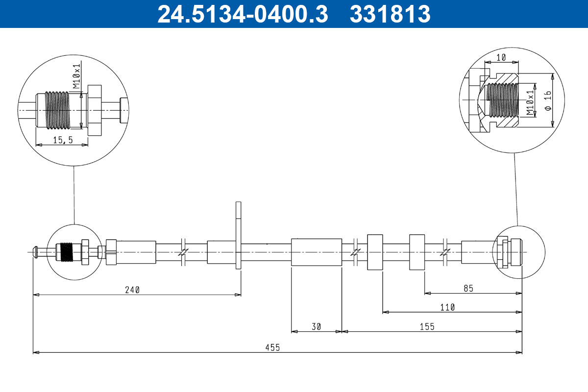 ATE 24.5134-0400.3 Bremsschlauch
