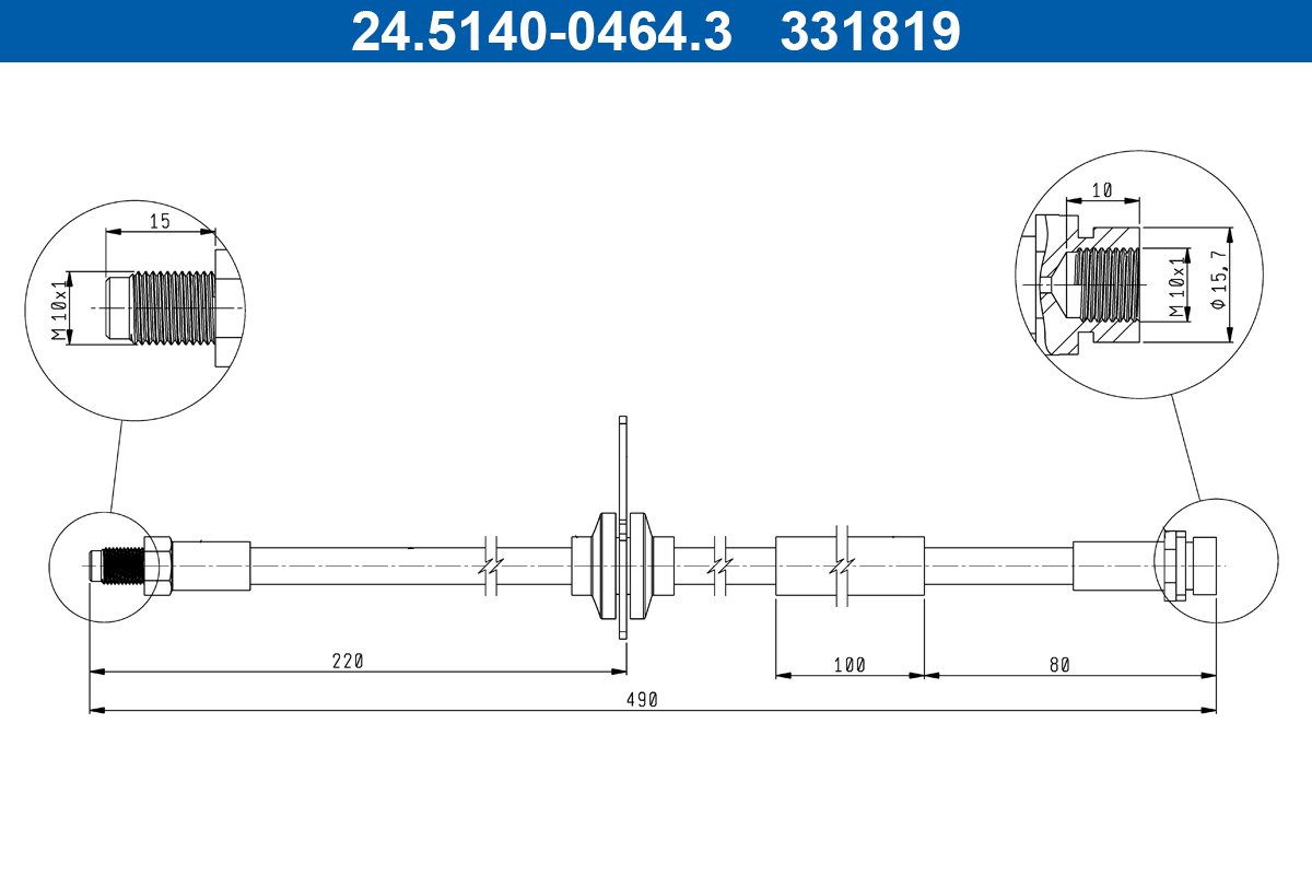 ATE 24.5140-0464.3 Bremsschlauch
