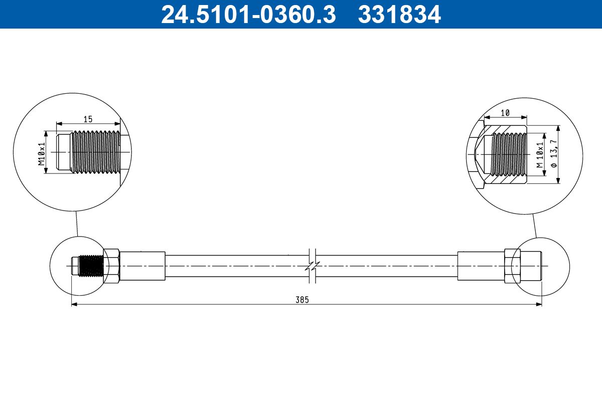ATE 24.5101-0360.3 Brake Hose