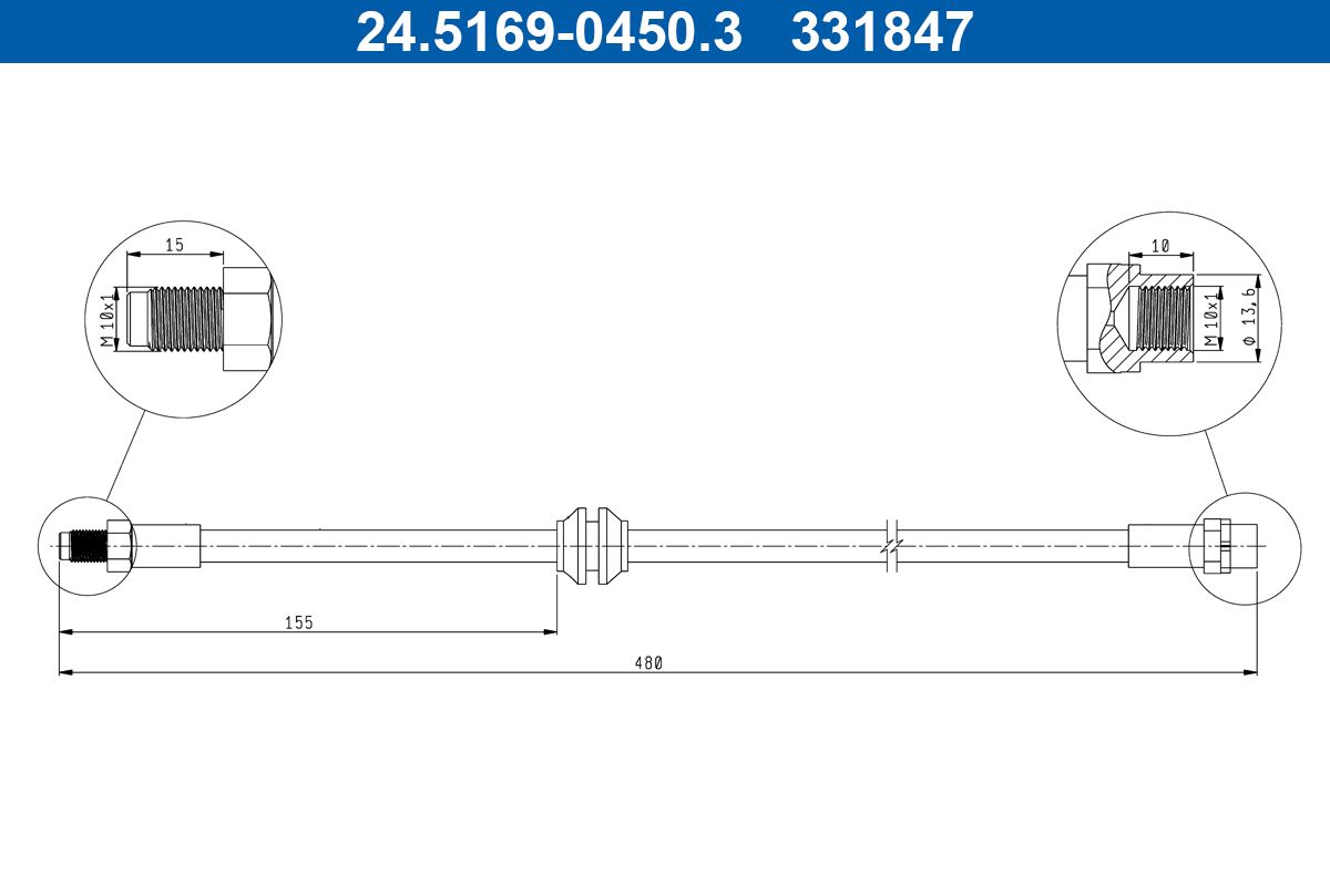 ATE 24.5169-0450.3 Brake Hose