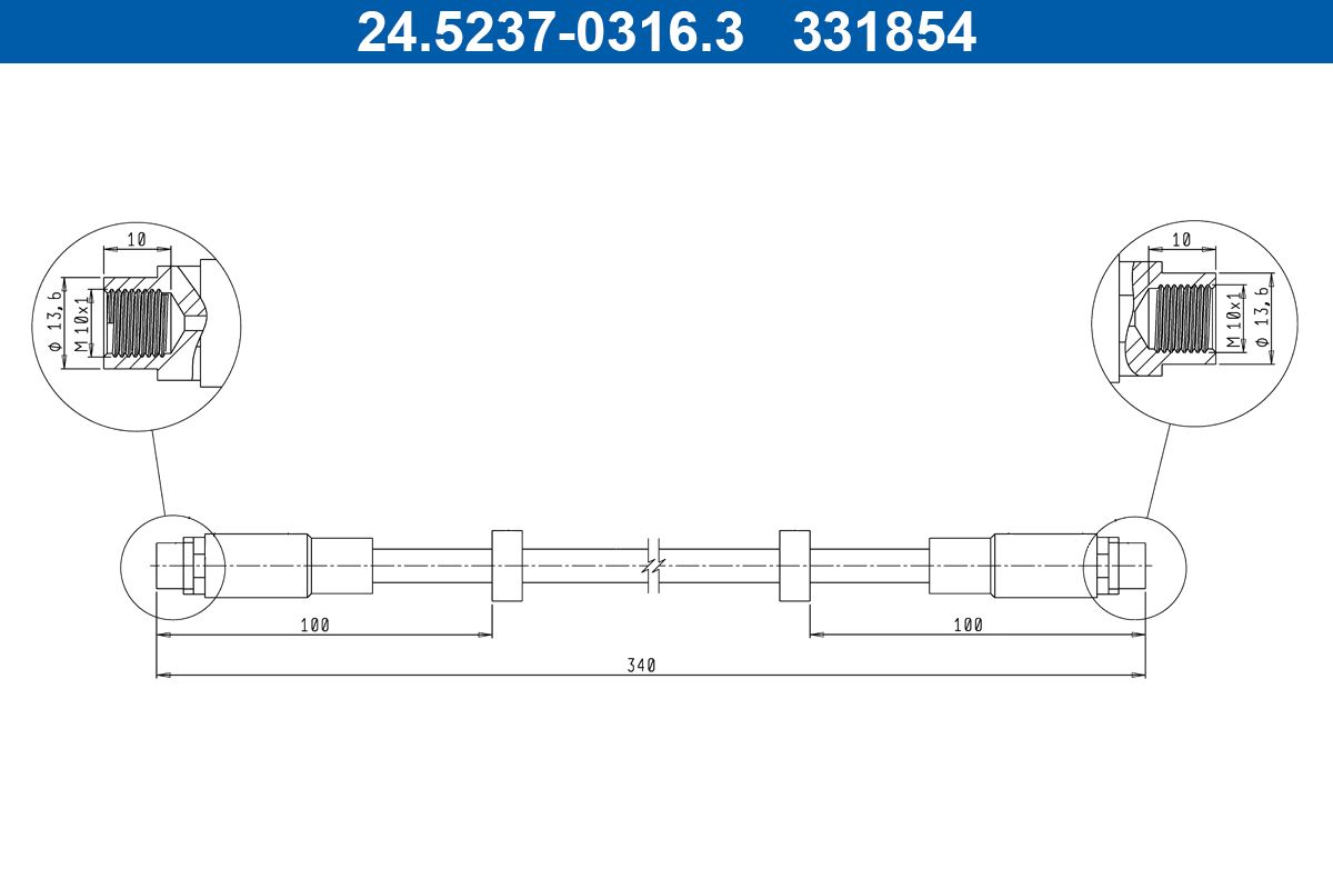 ATE 24.5237-0316.3 Brake Hose