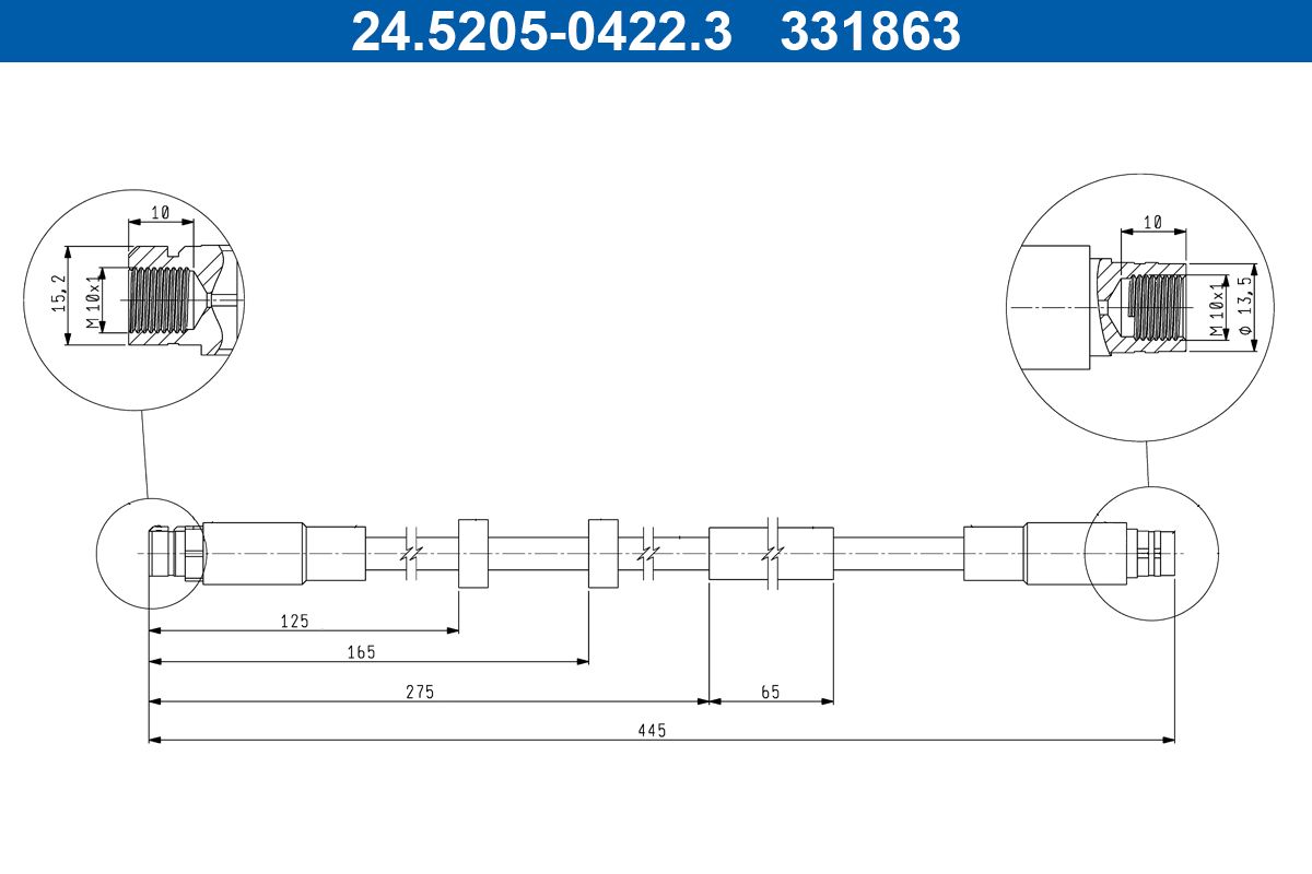 ATE 24.5205-0422.3 Brake Hose