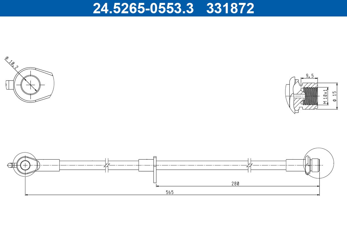 ATE 24.5265-0553.3 Brake Hose